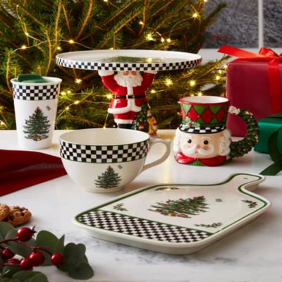 Christmas Tree Black &amp; White Travel Mug