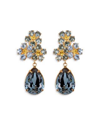 Lauretta Crystal Flower Drop Earrings