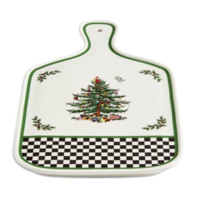 Christmas Tree Black &amp; White Serving Board, 13.5&amp;quot;