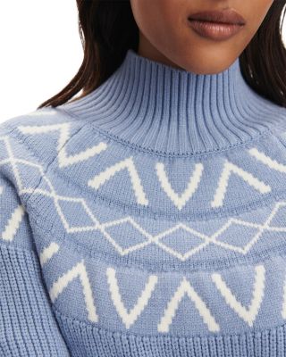 Marcie Fair Isle Yoke Mock Neck Knit Sweater