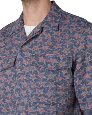 Printed Long Sleeve Button Front Shirt