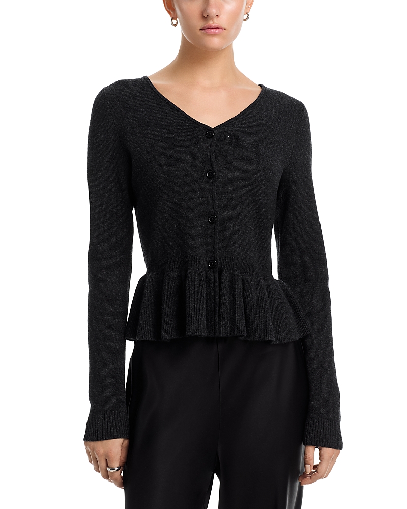 Kule The Bee V Neck Peplum Top In Black