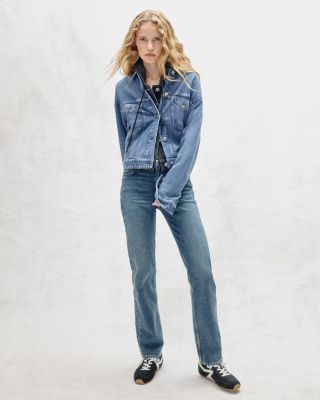 Harlow Mid Rise Straight Leg Jeans in Ness