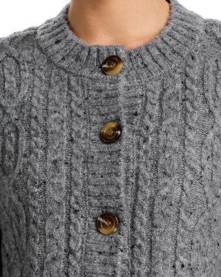 Cable Knit Crewneck Cardigan - Exclusive