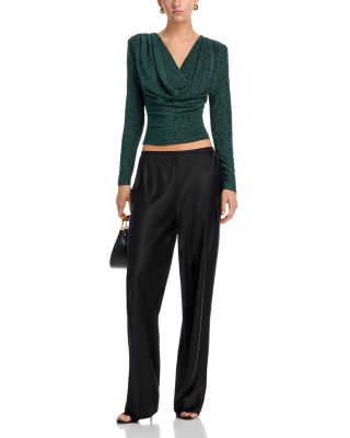 Shimmer Knit Cowl Neck Top - Exclusive