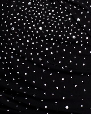 Rhinestone Mesh Jersey Long Sleeve Top - Exclusive