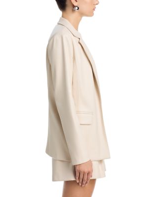 Faux Leather Open Blazer - Exclusive