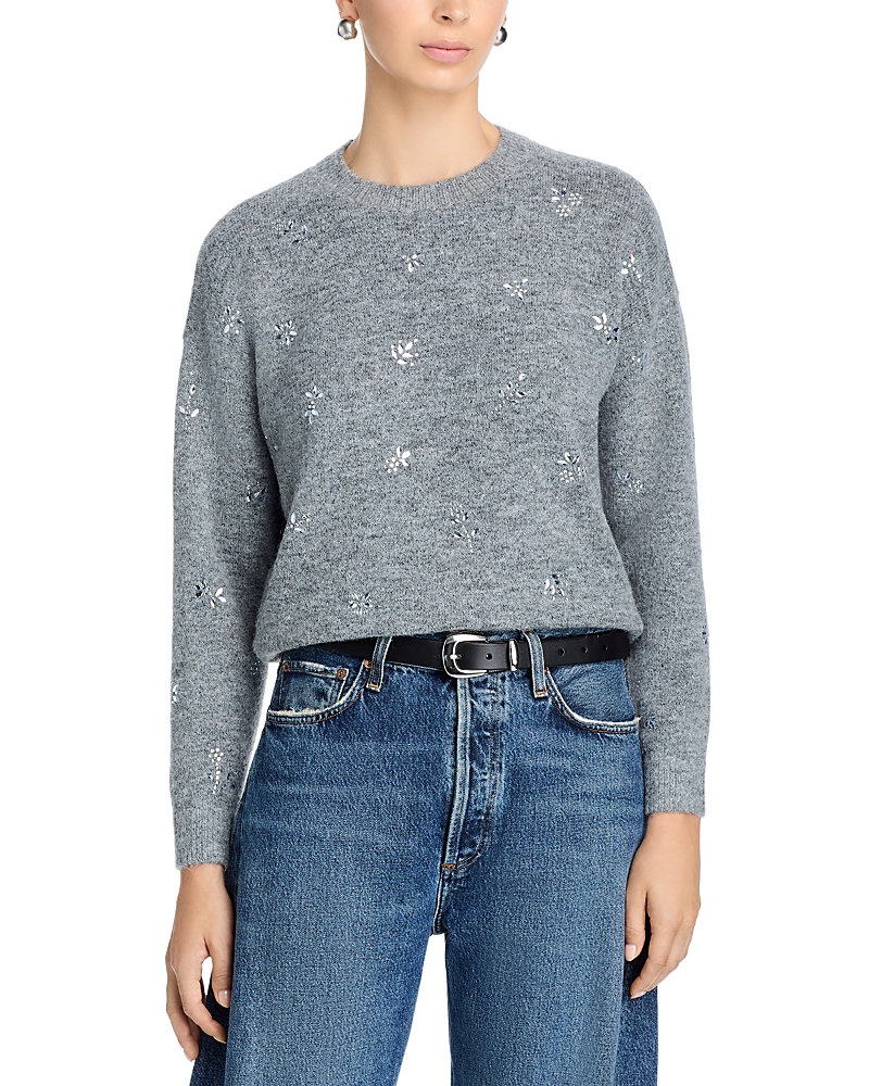 Aqua Embellished Crewneck Sweater - Exclusive