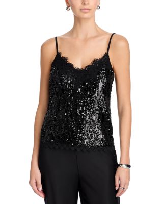 Lace Trim Sequin Tank - Exclusive