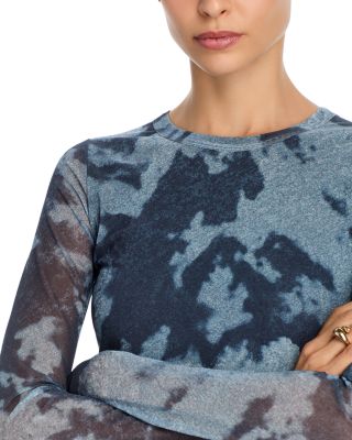 Yana Printed Mesh Long Sleeve Tee