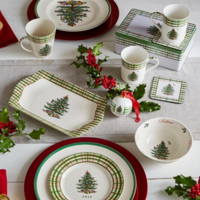5 Piece Christmas Tree Mug &amp; Coaster Set