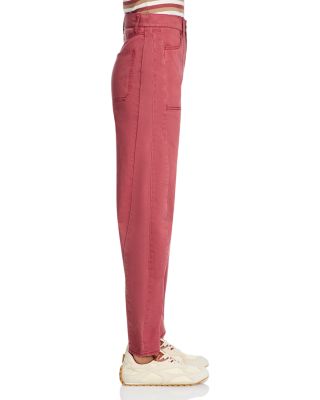 Sloan High Rise Barrel Jeans in Washed Red Oak