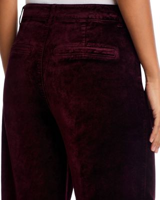 Anessa High Rise Wide Leg Velvet Jeans in Aubergine