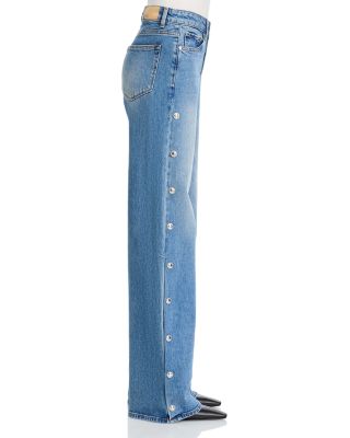Sasha High Rise Wide Leg Jeans with Side Snaps in Cruising