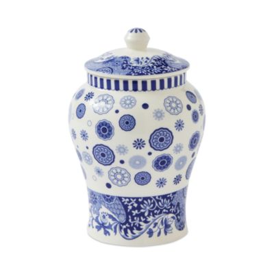 Blue Italian Brocato Lidded Vase 5&amp;quot;