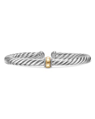 Cable Flex&reg; Center Station Bracelet in Sterling Silver with 14K Yellow Gold, 6mm