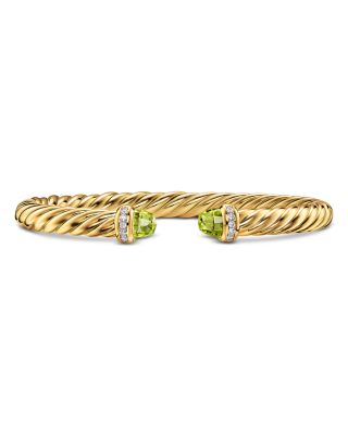 Cablespira&reg; Flex Bracelet in 18K Yellow Gold with Gemstones and Diamonds, 6mm