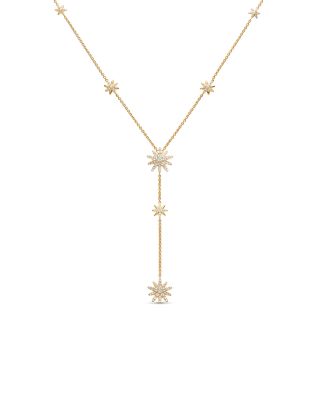 Starburst Y Necklace in 18K Yellow Gold with Diamonds, 76.7mm