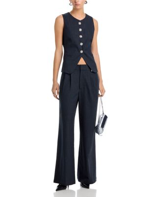 Pinstripe Rhinestone Button Pants - Exclusive