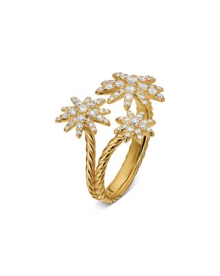 Starburst Multi Star Ring in 18K Yellow Gold with Diamonds, 17.7mm