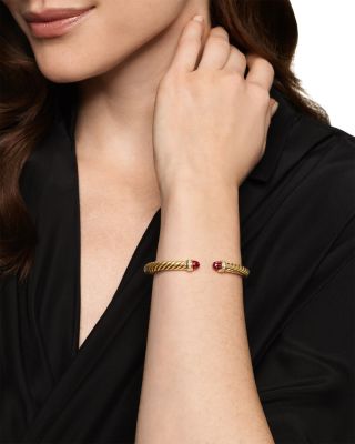 Cablespira&reg; Flex Bracelet in 18K Yellow Gold with Gemstones and Diamonds, 6mm