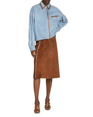 Suede Drawcord Shirt