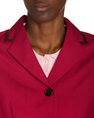 Wing Collar Button Front Jacket