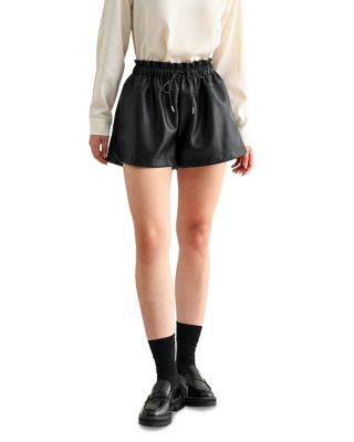 High Waist Faux Leather Shorts