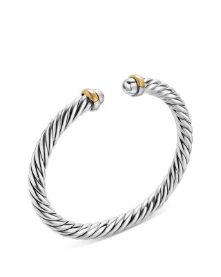 Cable Flex&reg; Bracelet in Sterling Silver with 14K Yellow Gold, 6mm