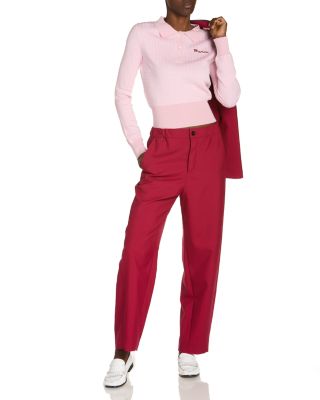 Elastic Waist Straight Leg Pants