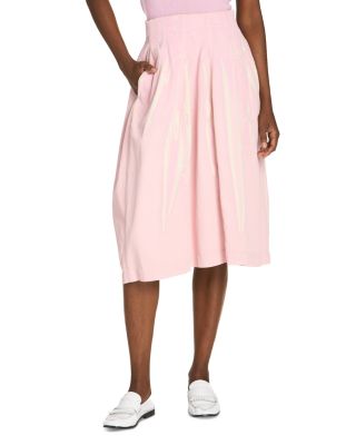 Denim Printed Midi Skirt