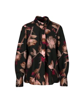Turtleneck Blouse with Floral Print