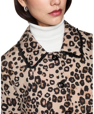Short Scuba Jersey Leopard Print Jacket