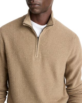 Geo Jacquard Quarter Zip Sweater