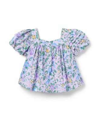  Girls' Floral Pintuck Puff Sleeve Top - Baby, Little Kid, Big Kid