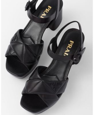 Women's Quilted Nappa Leather Platform Sandals