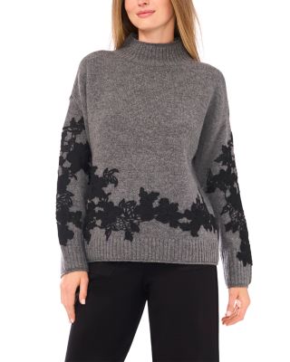 Floral Appliqu&eacute; Sweater