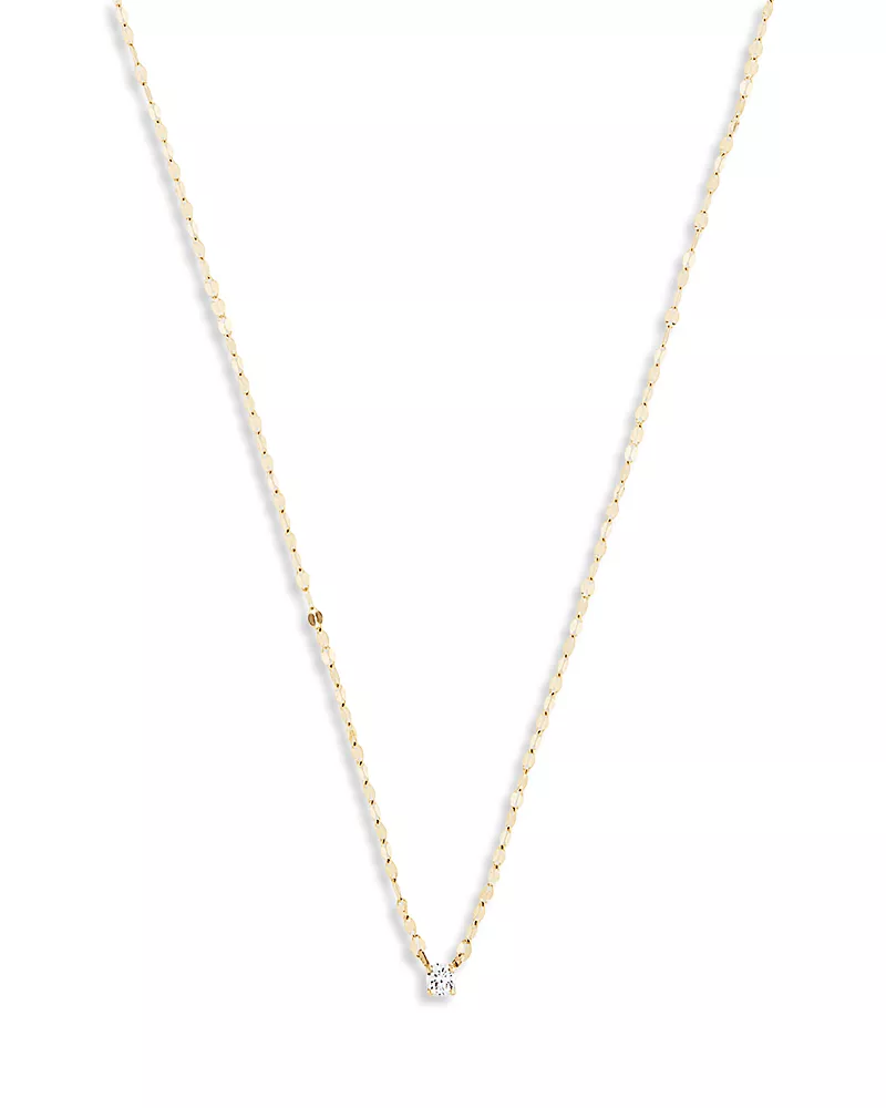 Lana Jewelry Diamond Solitaire Pendant Necklace in 14K Yellow Gold, 0.11 tcw