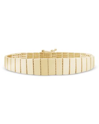 Graduating Flash Tile Chain Bracelet in 14K Yellow Gold