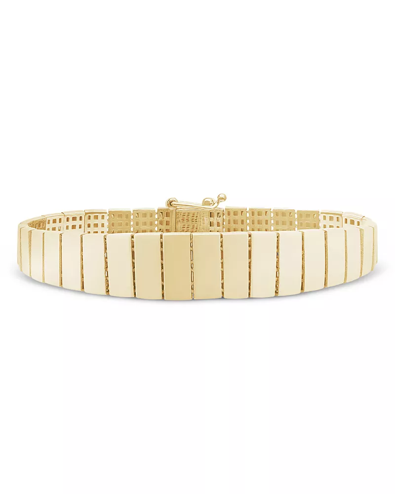 Lana Jewelry Graduating Flash Tile Chain Bracelet in 14K Yellow Gold