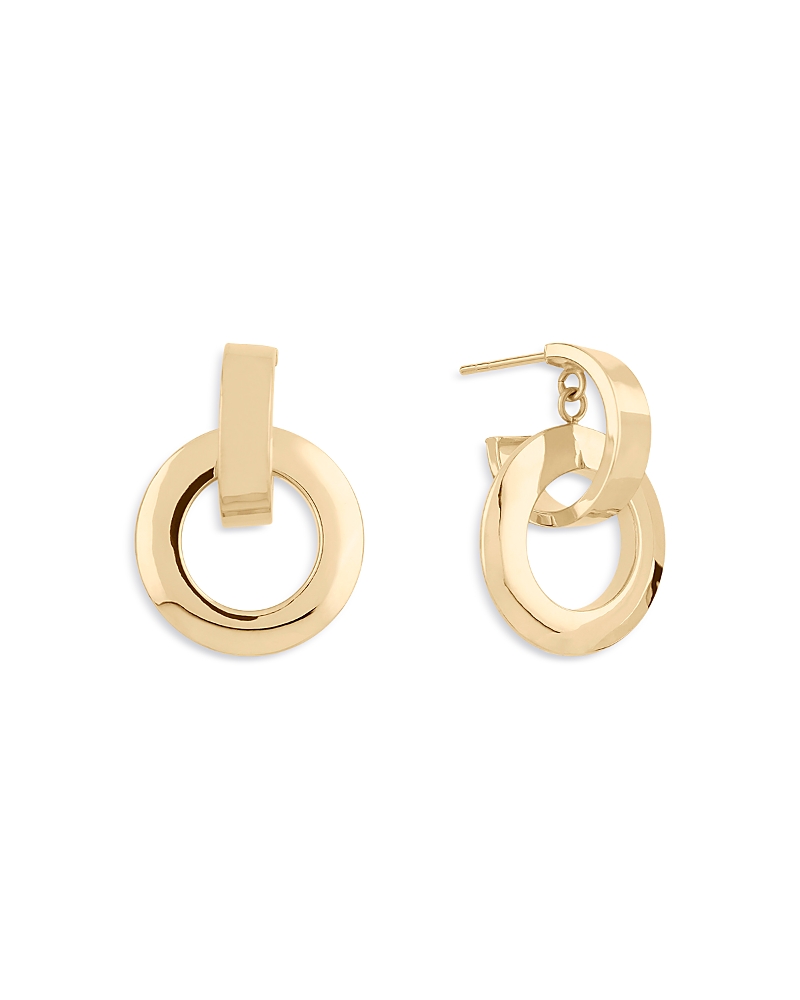 Lana Jewelry 14k Yellow Gold Open Circle Doorknocker Drop Earrings In Gold