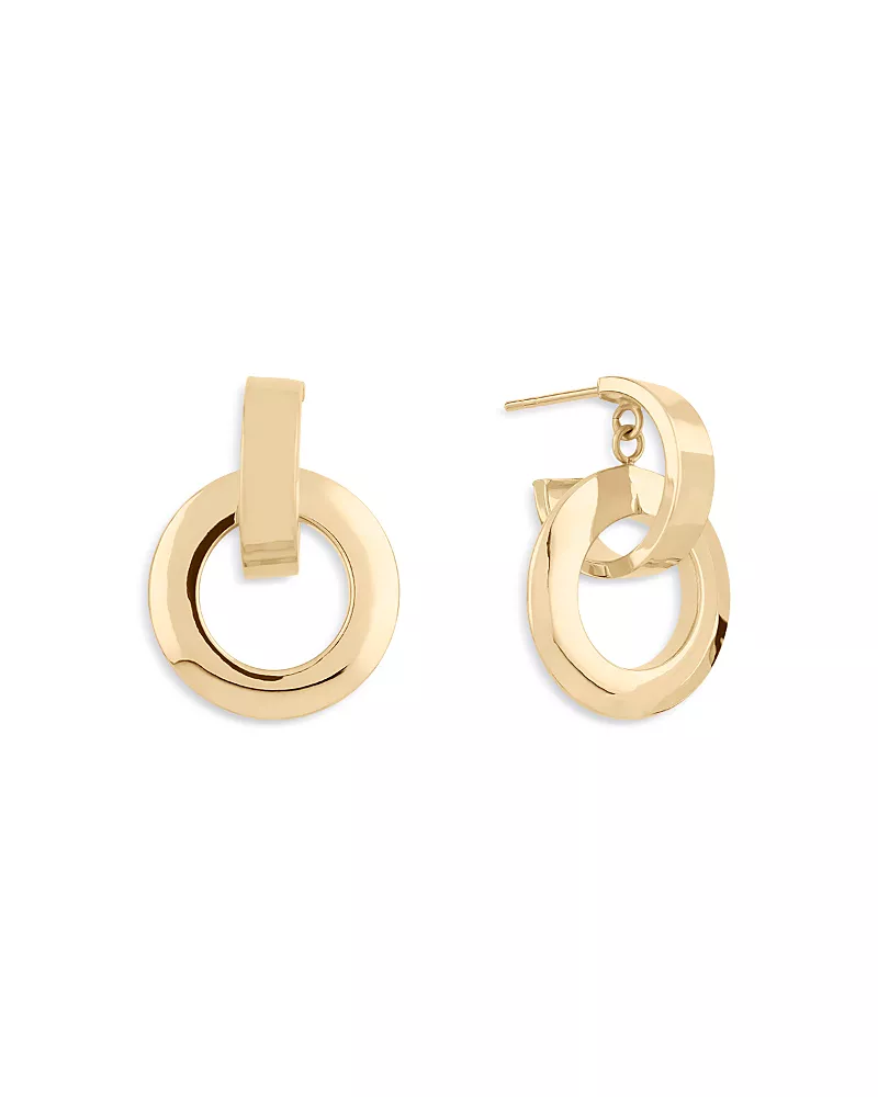 Lana Jewelry 14K Yellow Gold Open Circle Doorknocker Drop Earrings