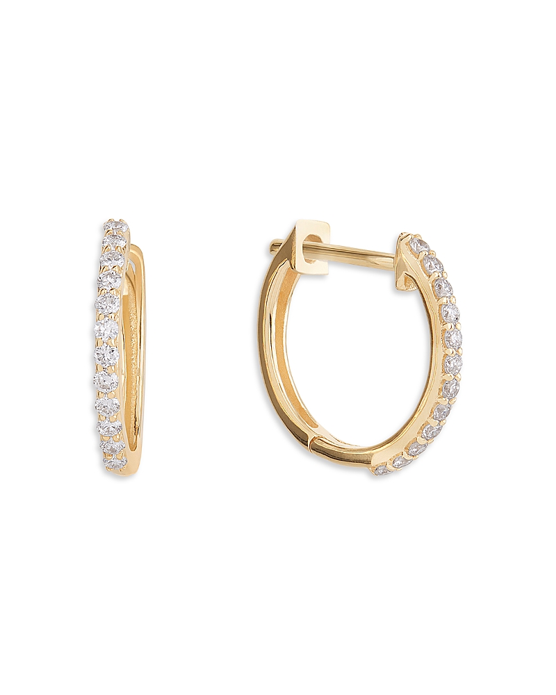 Lana Jewelry 14K Yellow Gold Diamond Pave Huggie Hoop Earrings