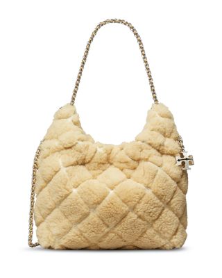 Mini Fleming Shearling Hobo Bag