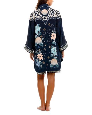 Chrissy Embroidered Shirt Swim Cover-Up