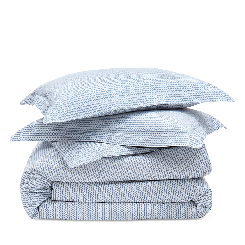 Petite Plume La Mer Percale Duvet Set, Full/queen In Blue