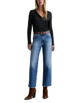 Brinley Mid Rise Straight Crop Jeans in 17 Years Mystery