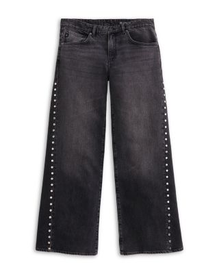 Adria Studded Low Rise Wide Leg Jeans in Immensity