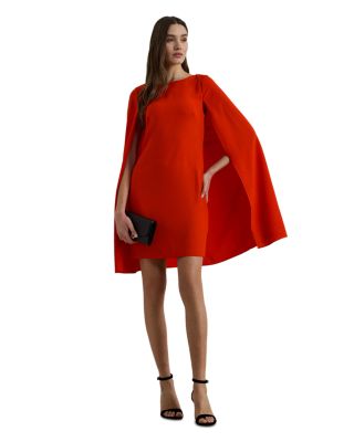 Cape Georgette Cocktail Dress