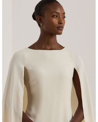 Cape Georgette Cocktail Dress